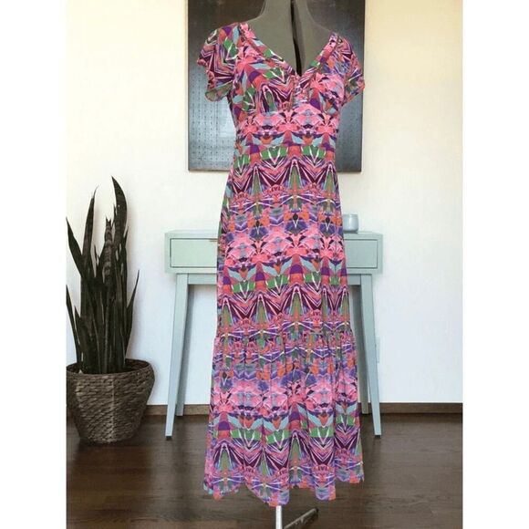 NEW Vanessa Virginia from Anthropologie Women’s 0 Beaded Mural Maxi Dress - Picture 4 of 10